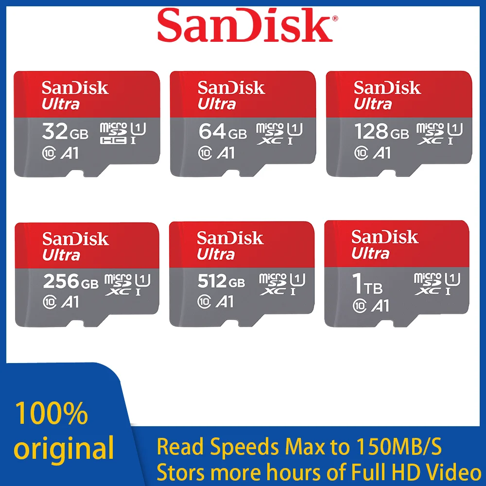 SanDisk п  ޸ ī, ī޶ ũ SD ī, SDXC C10, A2 U3 V30 TF ī, 512GB, 256GB, 128GB, 64GB